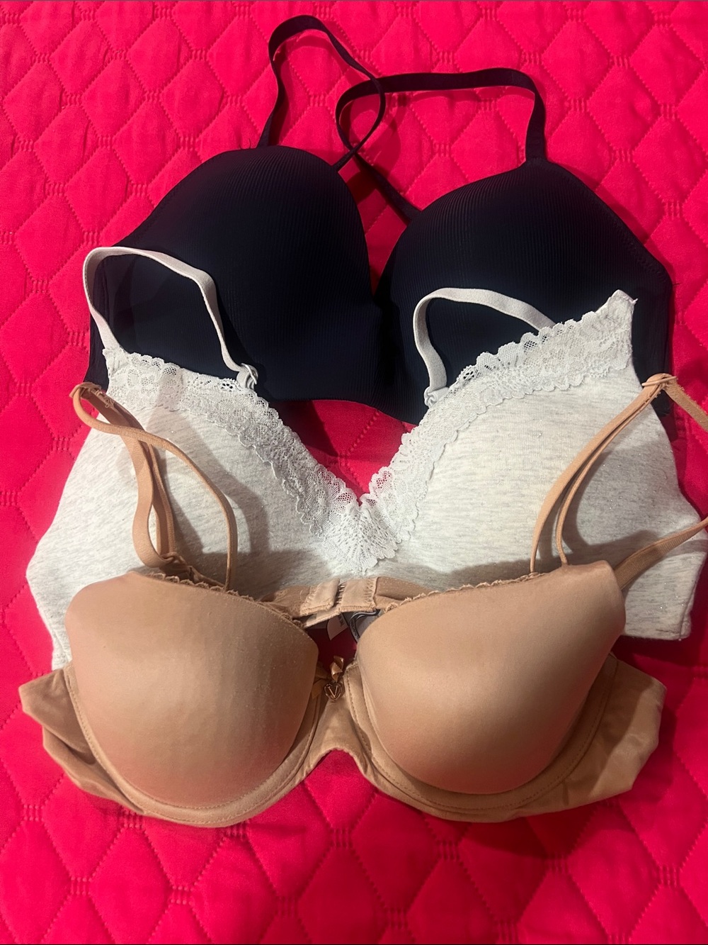 Victoria's Secret Bra Set - Gray, Navy Blue, Nude